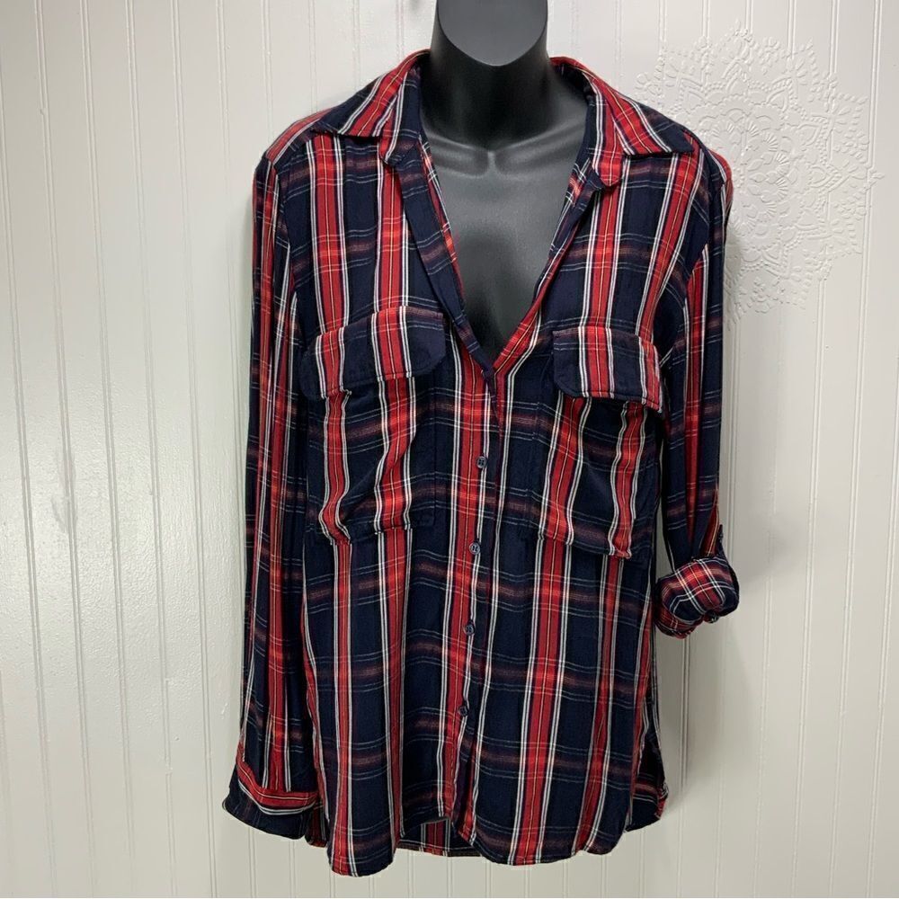 ZARA WOMEN long sleeve plaid shirt